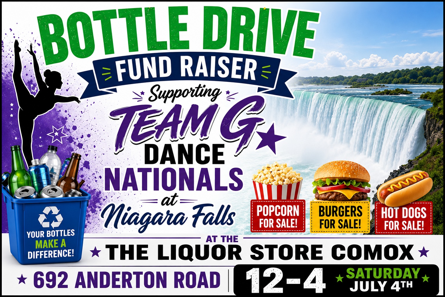 Team G Dance Club bottle Drive fundraiser