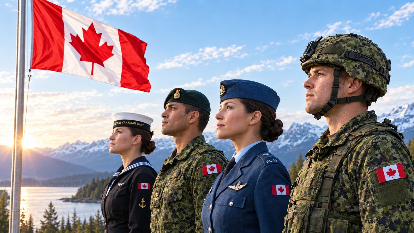 Canadian Military Image with Canadian flag